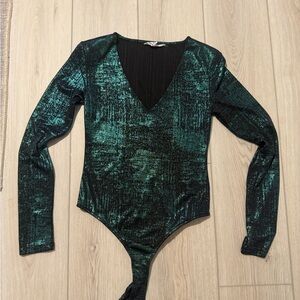 Steve Madden Black and Green Bodysuit